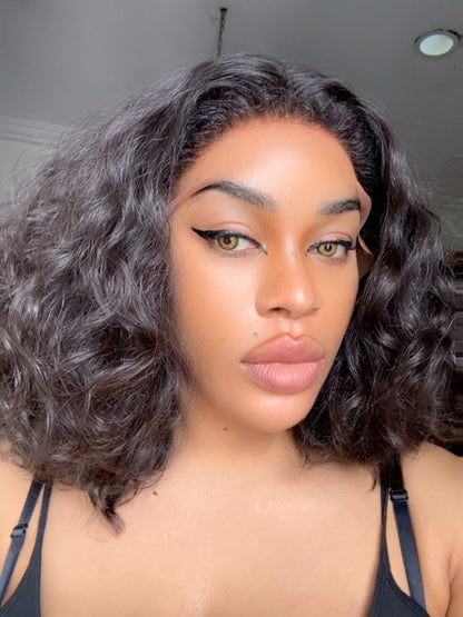 Elle Vane Natural Black 13x4 Lace Frontal Deep Wavy Curls Wig