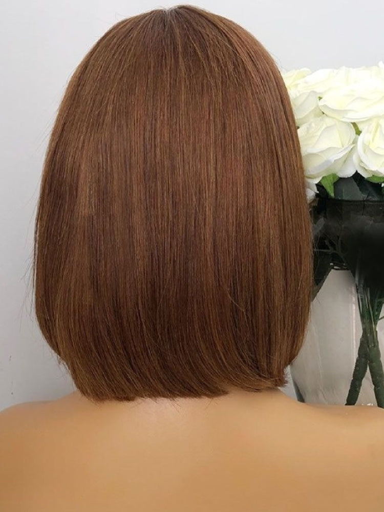 Elle Vane Gradient Brown Straight Bob 13x4 Lace Front Human Hair Wig