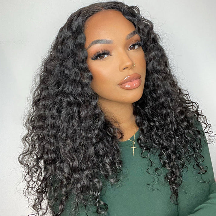 5X5 HD Lace Deep Wave Glueless Pre Cut Lace Wig