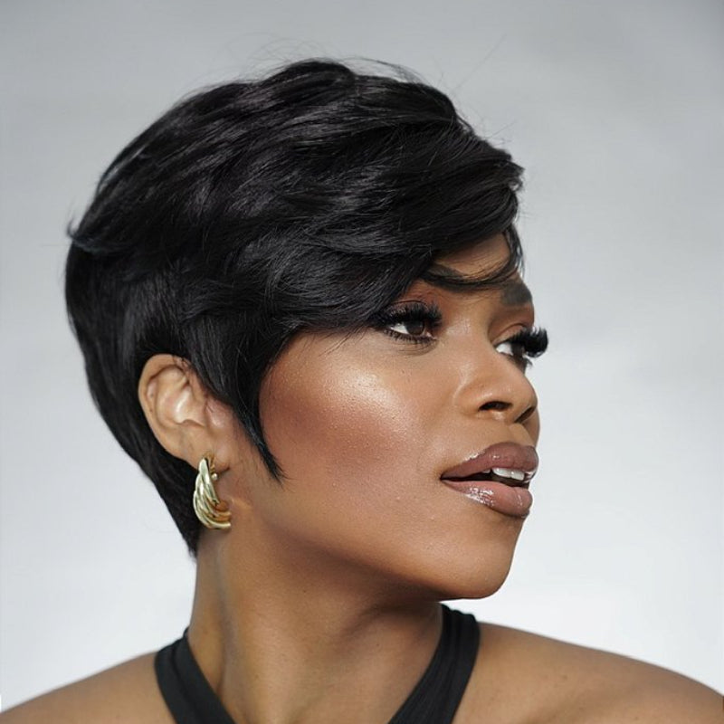 Short Pixie Cut Glueless Human Hair Wig