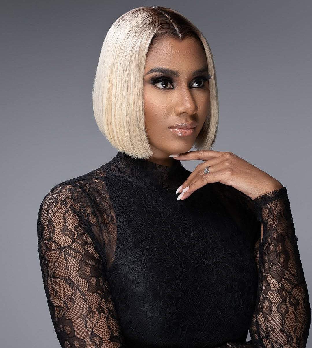 Short Ombre Light Blonde Silky Bob 13x4 Lace Front Wig