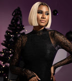 Short Ombre Light Blonde Silky Bob 13x4 Lace Front Wig
