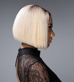 Short Ombre Light Blonde Silky Bob 13x4 Lace Front Wig