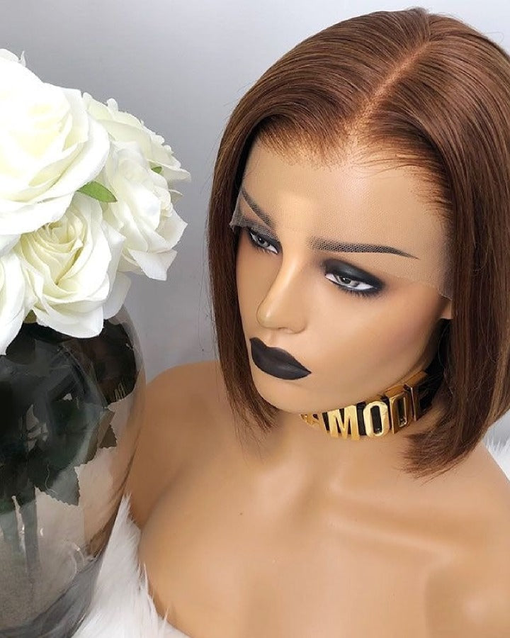 Elle Vane Gradient Brown Straight Bob 13x4 Lace Front Wig