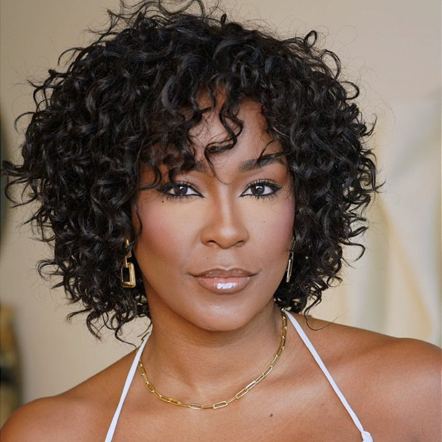 Elle Vane Put On & Go Short Pixie Cut Curly Bob Wig
