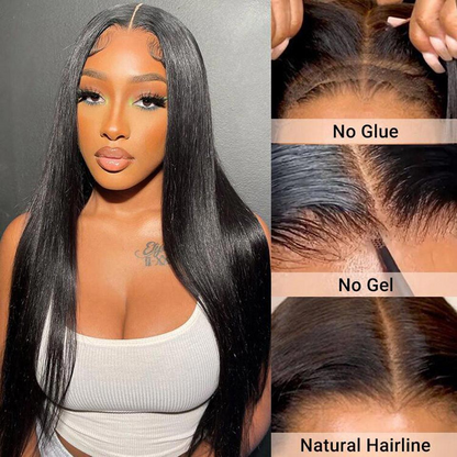 5x5 Straight Wig Crystal Clear Lace Human Hair Wigs