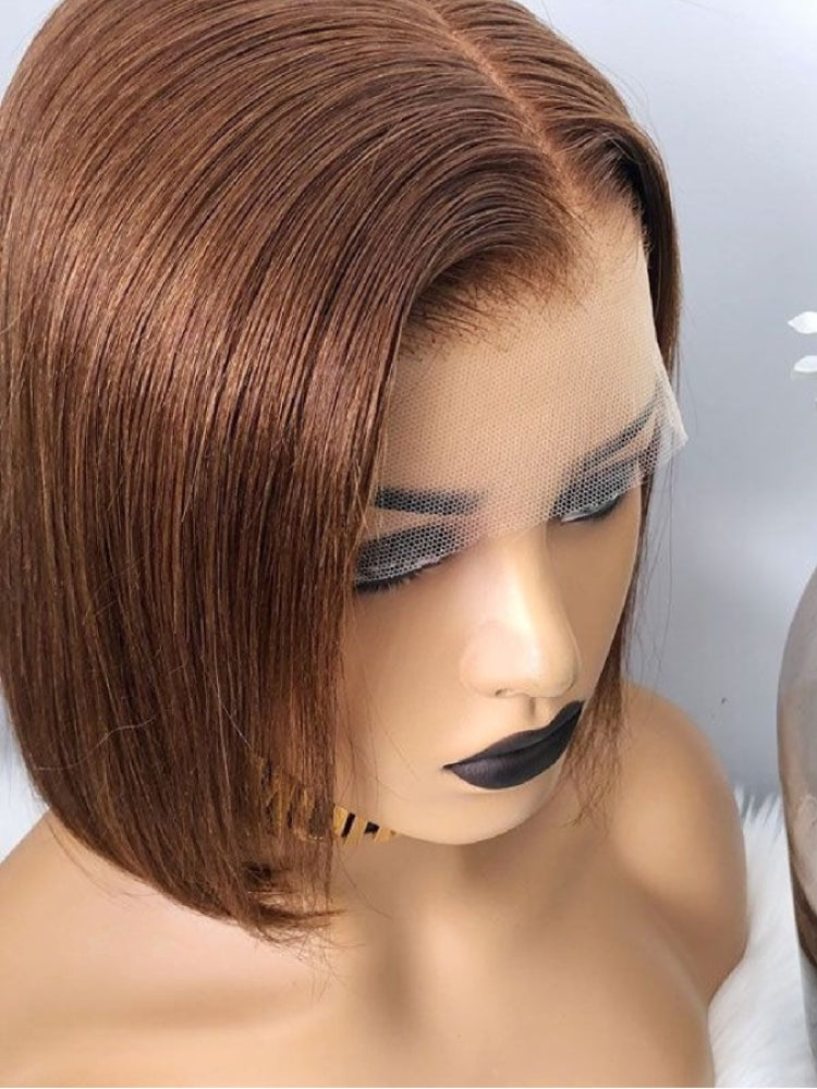 Elle Vane Gradient Brown Straight Bob 13x4 Lace Front Human Hair Wig