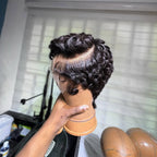 Elle Vane Finger Wave Short Pixie Human Hair Wig