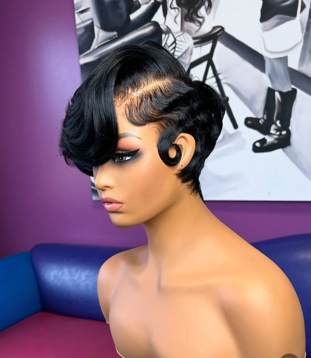 Elle Vane Natural Realistic Full Lace Side Parted Pixie Wig