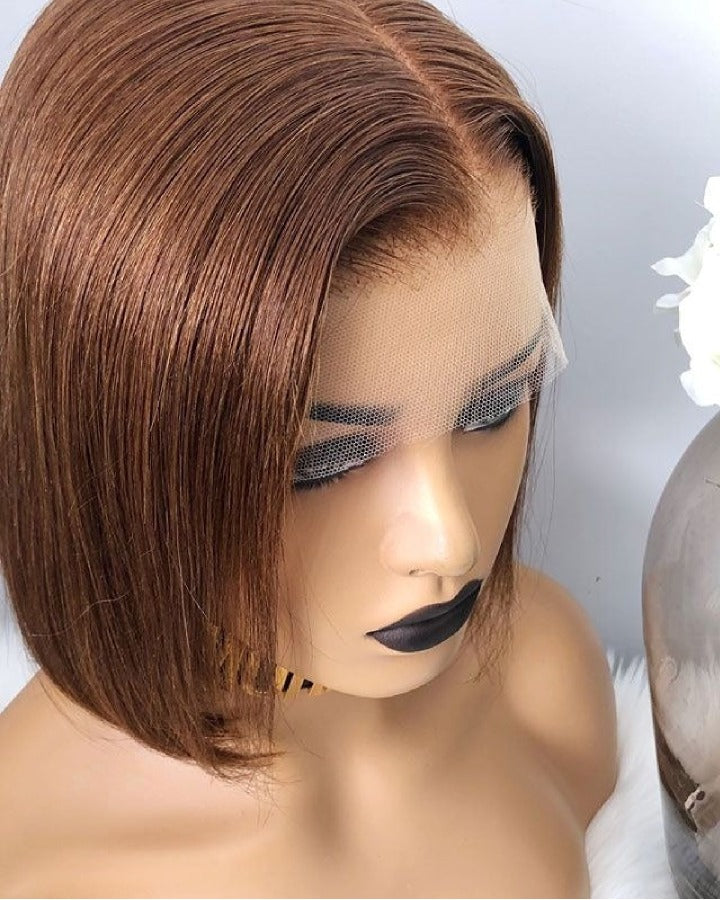 Elle Vane Gradient Brown Straight Bob 13x4 Lace Front Wig