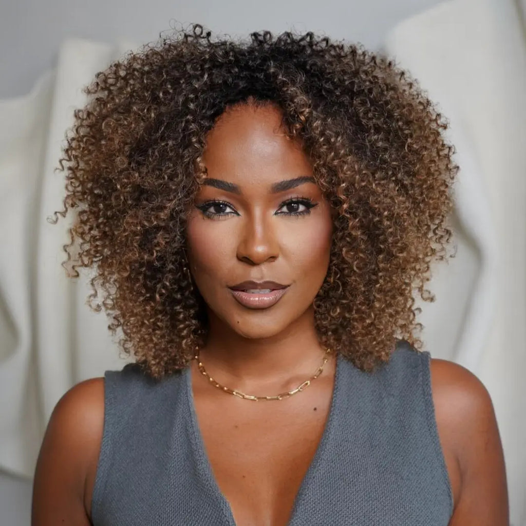 Elle Vane Gradient Dark Brown Glueless Curly Wig