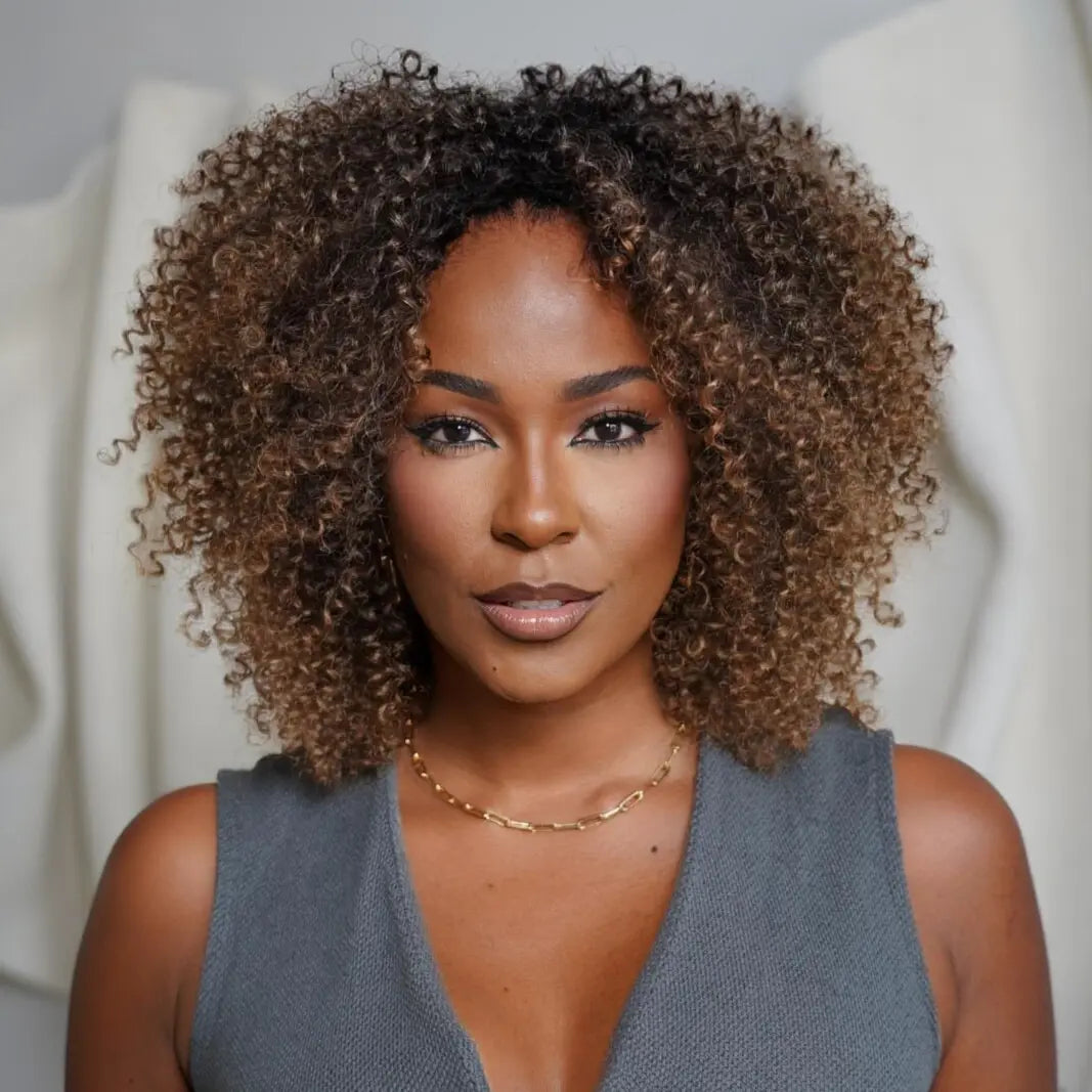 Elle Vane Gradient Dark Brown Glueless Curly Wig