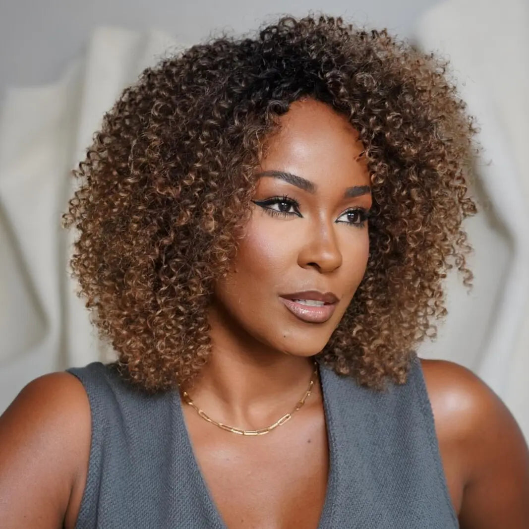 Elle Vane Gradient Dark Brown Glueless Curly Wig