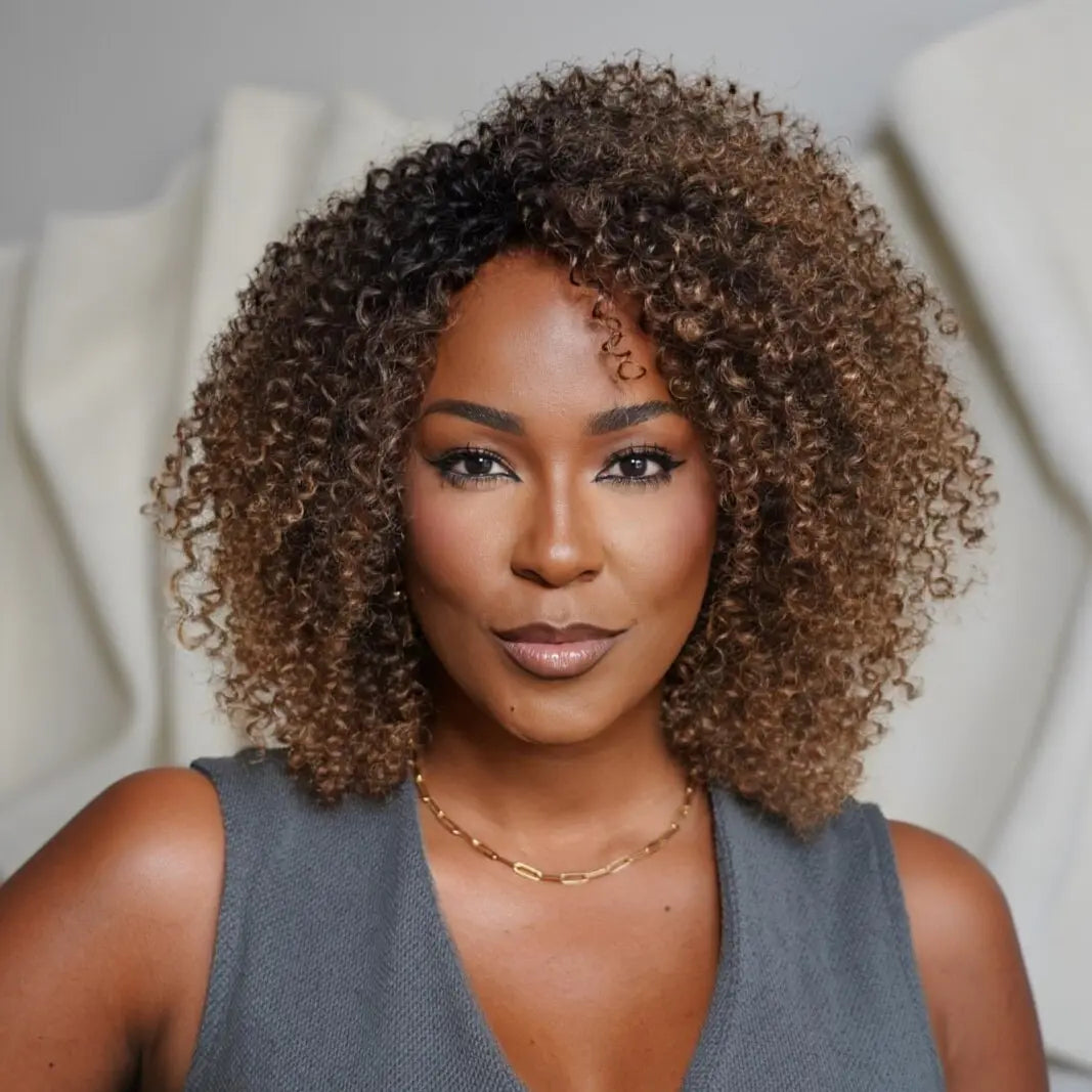 Elle Vane Gradient Dark Brown Glueless Curly Wig