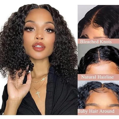 13x4 Lace Front Wig 180% Hair Density Curly Bob Wigs