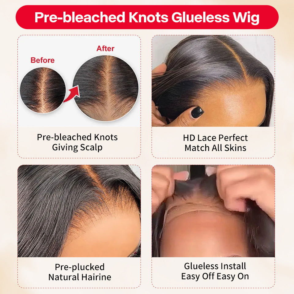 Elle Vane Glueless 5×5 Lace Ombre Highlight Straight Bob Wig
