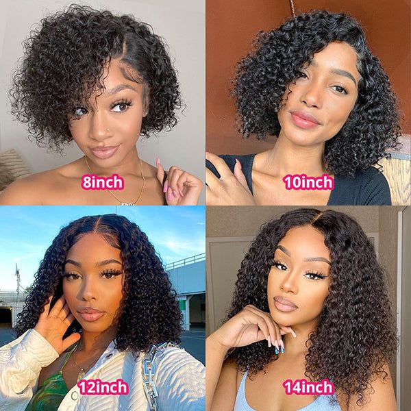 13x4 Lace Front Wig 180% Hair Density Curly Bob Wigs