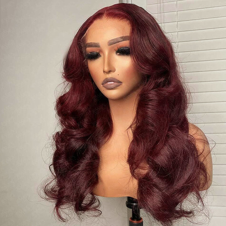 99J Color Body Wave 13x4 Lace Front Wig Human Hair Wig