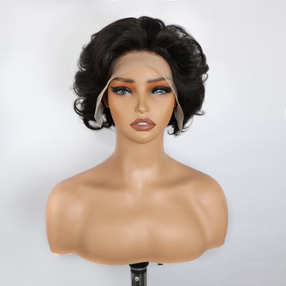 Short Pixie Wig Human Hair Short Wavy Hair 13x4 Bob Lace Front Wig