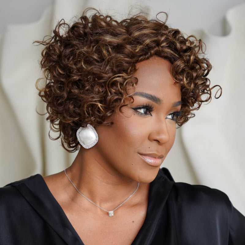 Put On & Go Salt And Pepper Pixie Cut Curly Wig
