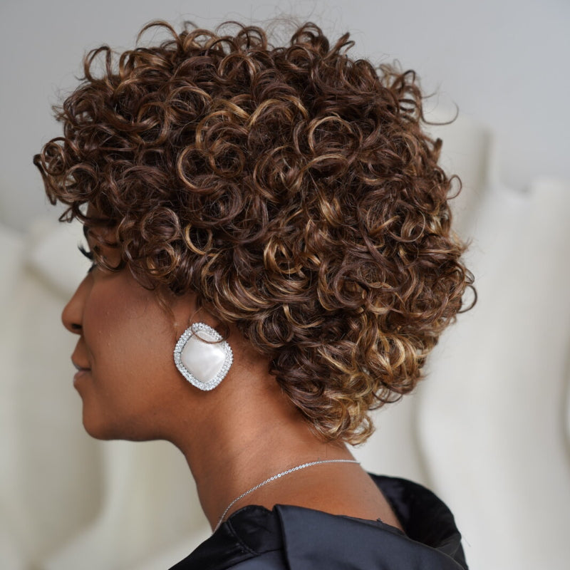 Put On & Go Salt And Pepper Pixie Cut Curly Wig