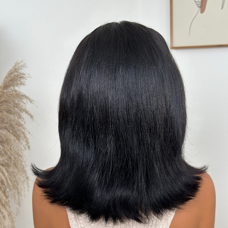 Elle Vane Sleek Layered Bob with Face-Framing Swoop Bangs Wig