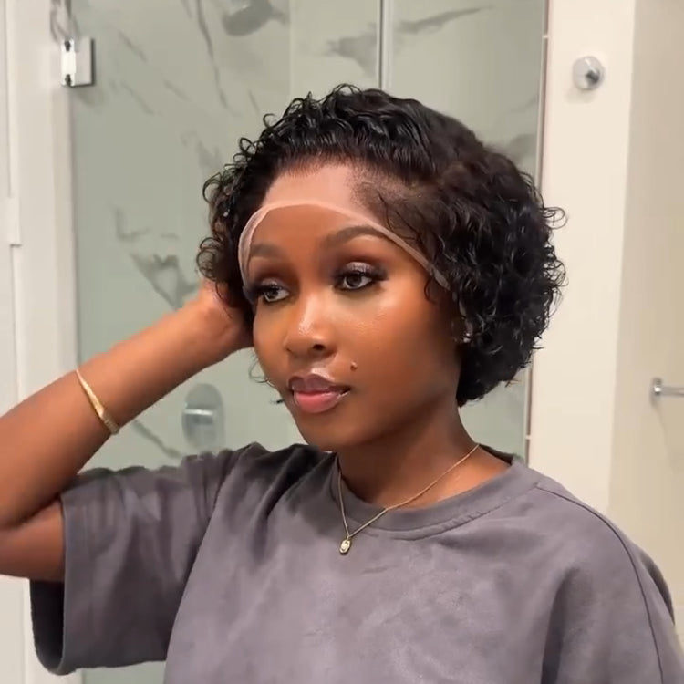 Elle Vane Short Curly Pixie Cut 13*4 Lace Front Wig
