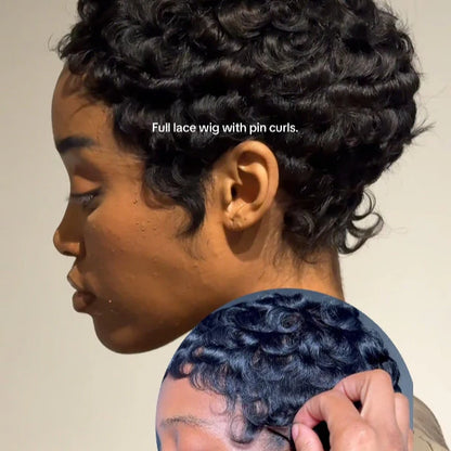 Elle Vane Glueless Full Lace Wave Short Pixie Cut Wig
