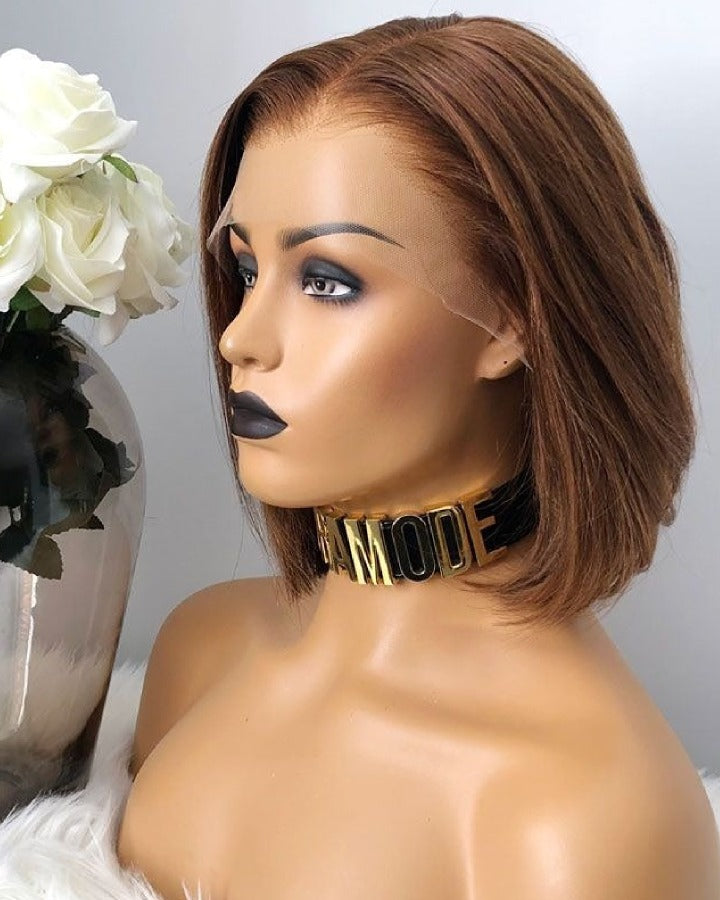 Elle Vane Gradient Brown Straight Bob 13x4 Lace Front Wig