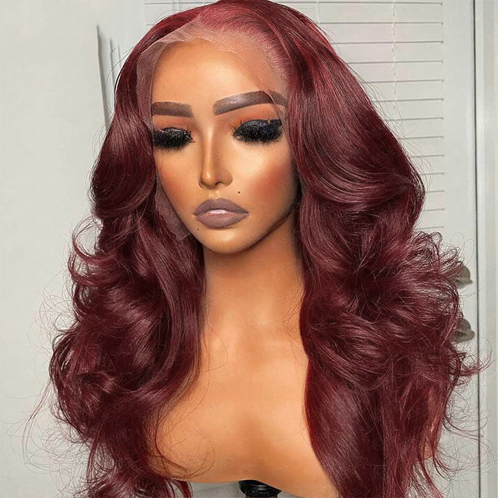 99J Color Body Wave 13x4 Lace Front Wig Human Hair Wig