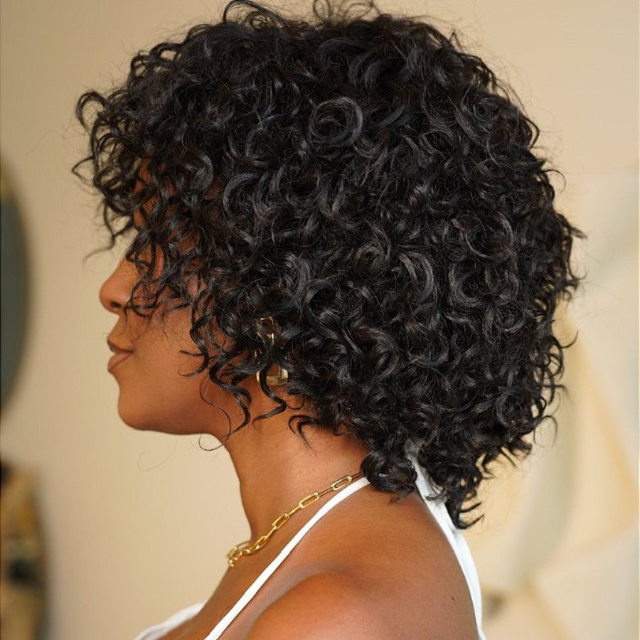 Elle Vane Put On & Go Short Pixie Cut Curly Bob Wig
