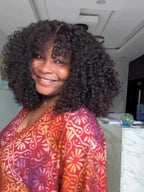 Elle Vane Put on & Go Glueless Kinky Curly 5x5 Lace Closure Wig With Bangs