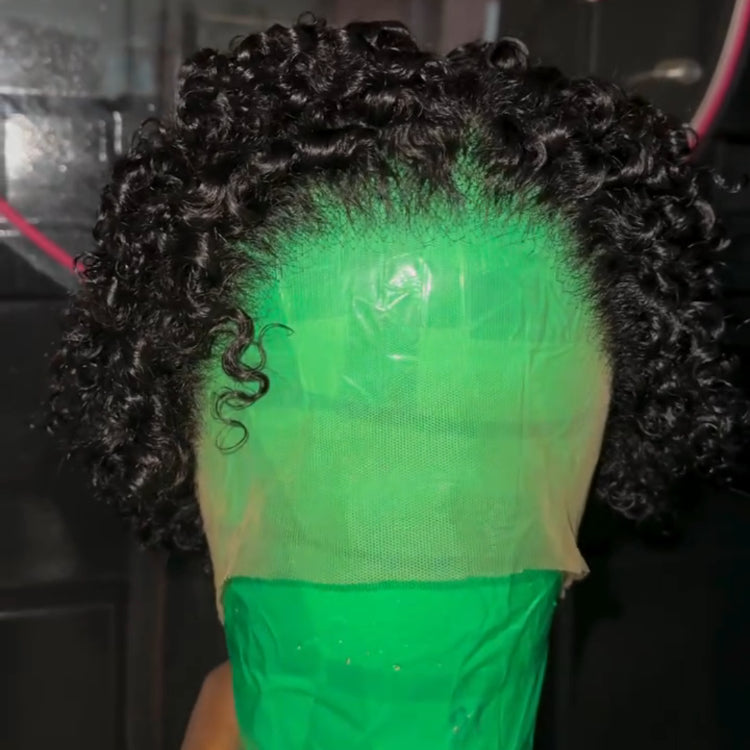 Elle Vane Full Lace Curly Short Pixie Human Hair Wig