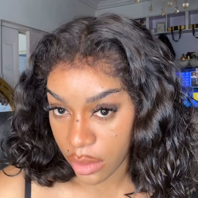 Elle Vane Glueless Luxurious Curls HD Lace Closure With 4C Kinky Edges Pre-cut Wavy Wig