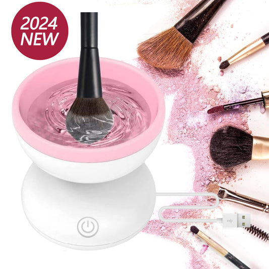 Spring Sale-Makeup Brush Cleaner Machine - Electric Make up Brushes Cleaner Cleanser Tool for All Size Beauty Foundation Concealer Contour Eyeshadow Brush Silicone Makeup Cleaning Machine Cosmetic Cleansing