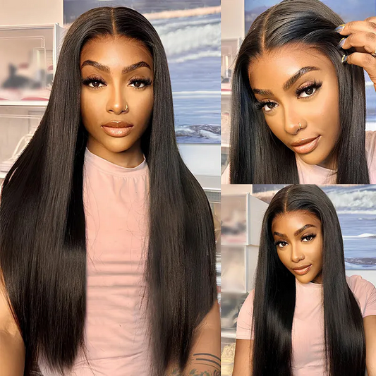 5x5 Pre Cut Lace Wig Glueless Straight Human Hair Wigs