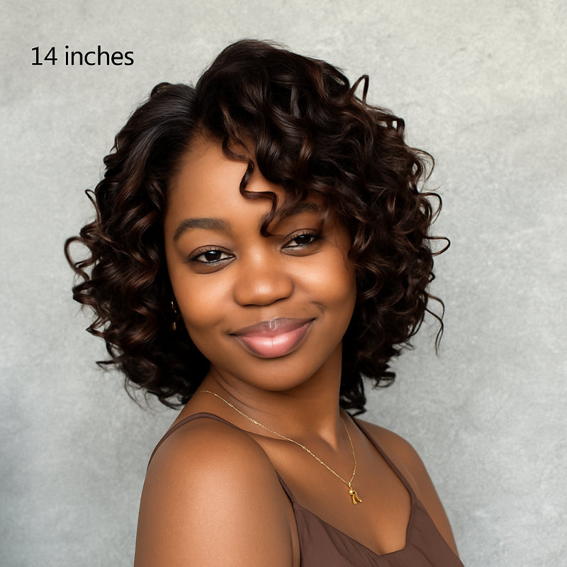 Elle Vane Short Wig Loose Curly Highlight Lace Frontal Human Hair Wig