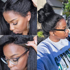 Elle Vane Glueless Luxurious Curls HD Lace Closure With 4C Kinky Edges Pre-cut Wavy Wig