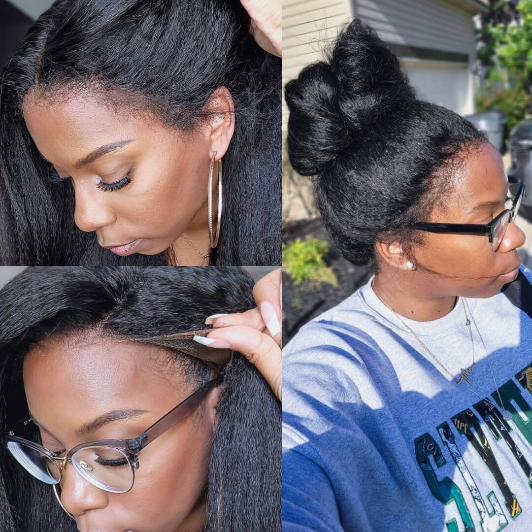 Elle Vane Glueless Luxurious Curls HD Lace Closure With 4C Kinky Edges Pre-cut Wavy Wig