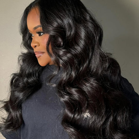 Natual Black Body Wave Glueless 5x5 Lace Wig