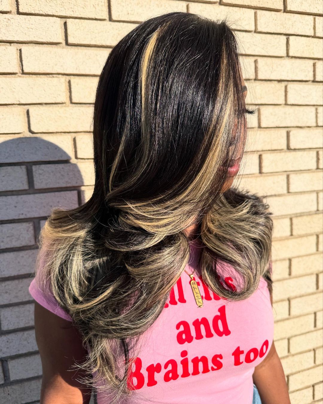 Blonde Highlights Wavy Layered 13x4 Lace Frontal Wig