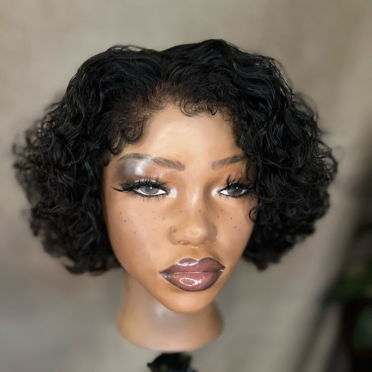 Elle Vane Kinky Edges 13x4 Lace Frontal Curly Bob Wig