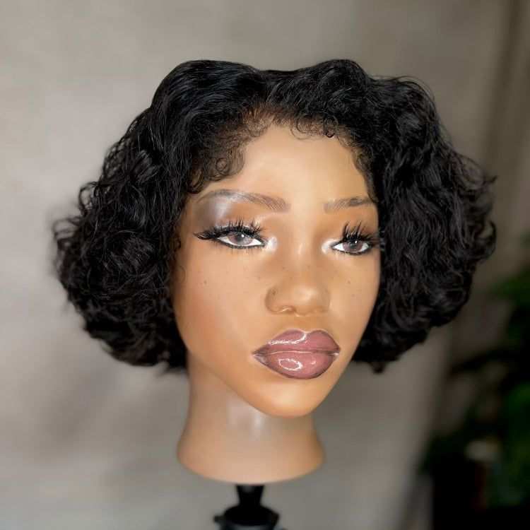Elle Vane Kinky Edges 13x4 Lace Frontal Curly Bob Wig