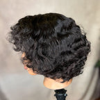Elle Vane Kinky Edges 13x4 Lace Frontal Curly Bob Wig