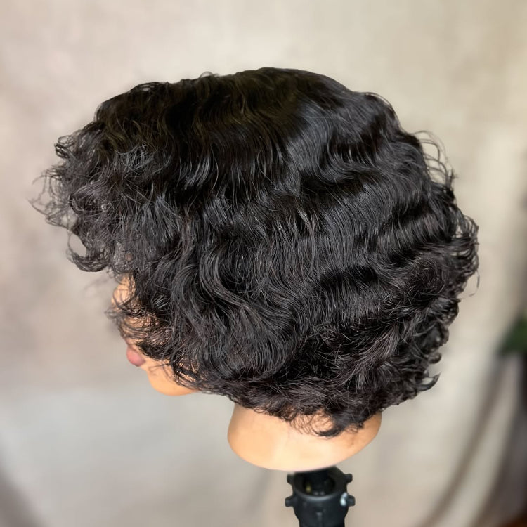 Elle Vane Kinky Edges 13x4 Lace Frontal Curly Bob Wig