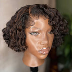 Elle Vane Kinky Edges 13x4 Lace Frontal Curly Bob Wig