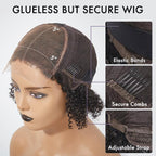 Elle Vane Glueless Ombre Reddish Brown Pixie Curl 5x5 Closure Lace wig