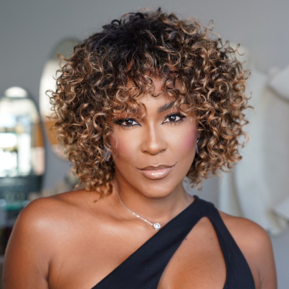180% Density Short Curly Ombre Wig Wear & Go 100% Human Hair Pre Plucked