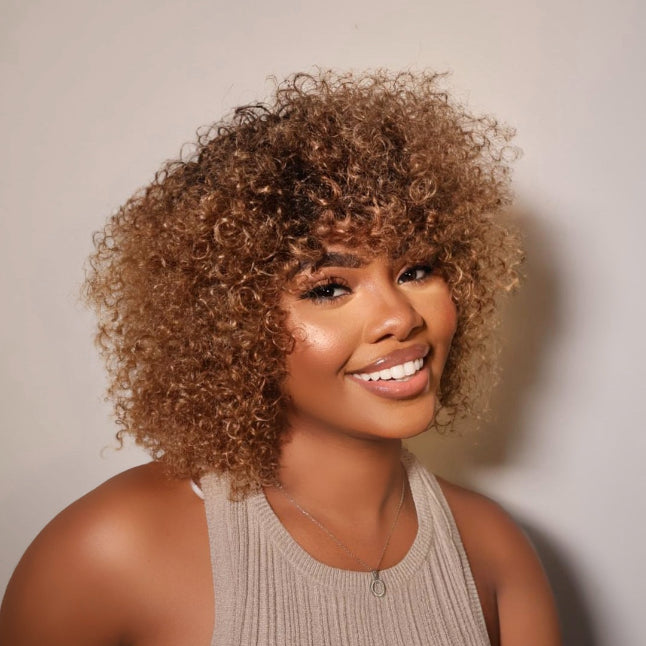 Elle Vane Put On & Go Ombre Bottom Brown Brazilian Curly Wig