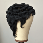 Elle Vane Full Lace Finger Wave Short Pixie Human Hair Wig